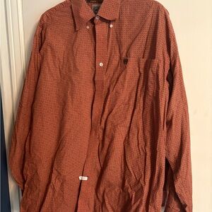 Cinch Men's Rust Geometric Print Button-Up Shirt
